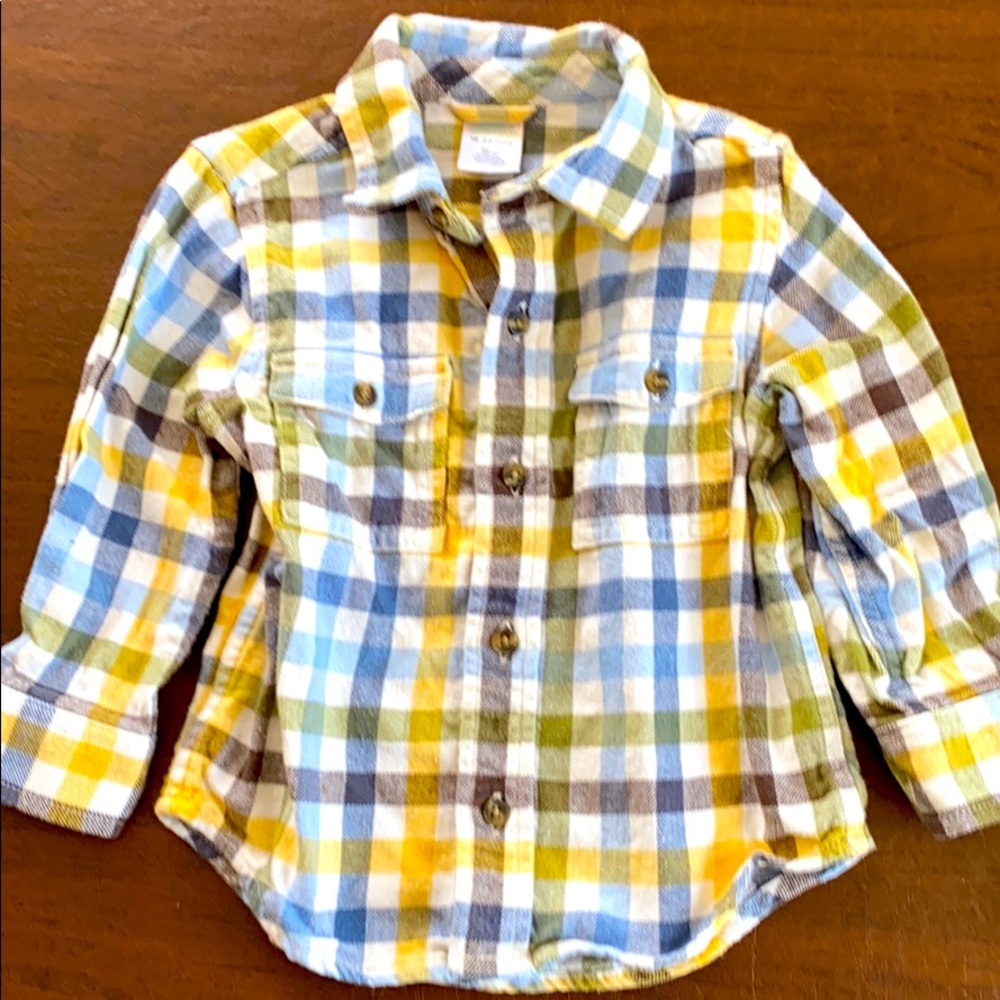 Gymboree button down plaid shirt 18-24m
